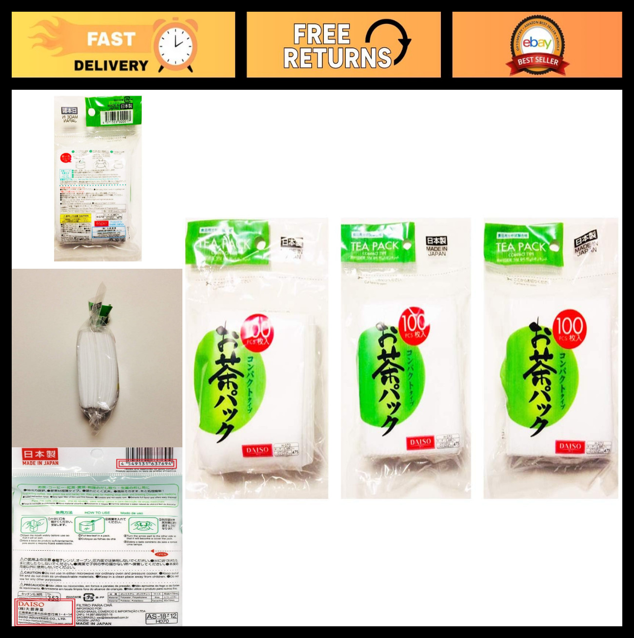 100pcs Disposable Tea Filter Bags – Hard Type, Perfect for Loose Leaf Brewing