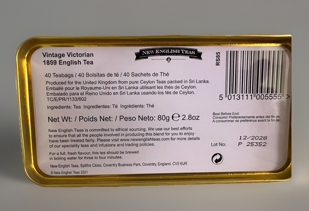 New English Tea Victorian Collection Fine Afternoon 40 Bags Pink Tin New Sealed
