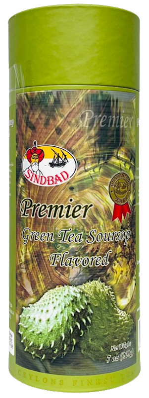 SINDBAD PREMIER GREEN TEA SOURSOP Leaf 200GR in TUBE Made in SRI LANKA ЧАЙ