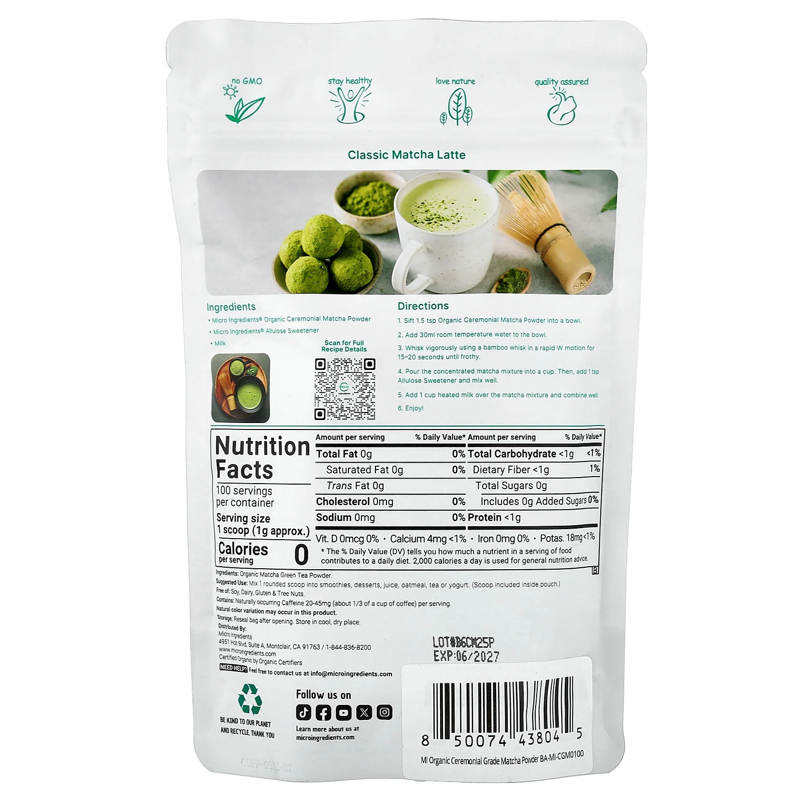 Organic Ceremonial Grade Matcha Powder, 3.53 oz (100 g)