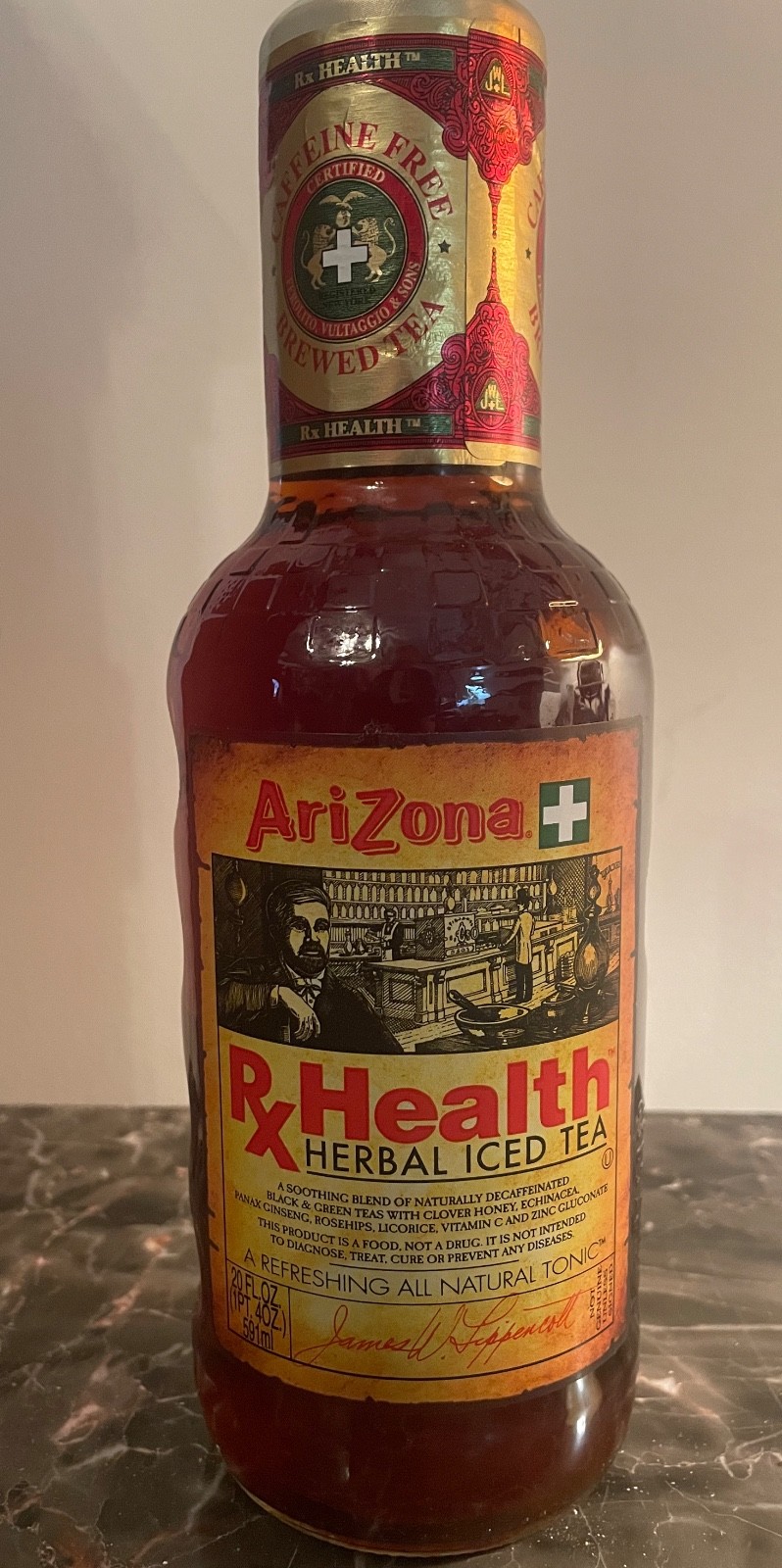 One 20oz AriZona Rx Heaqlth Herbal Iced Tea New Old Stock (Collectable)