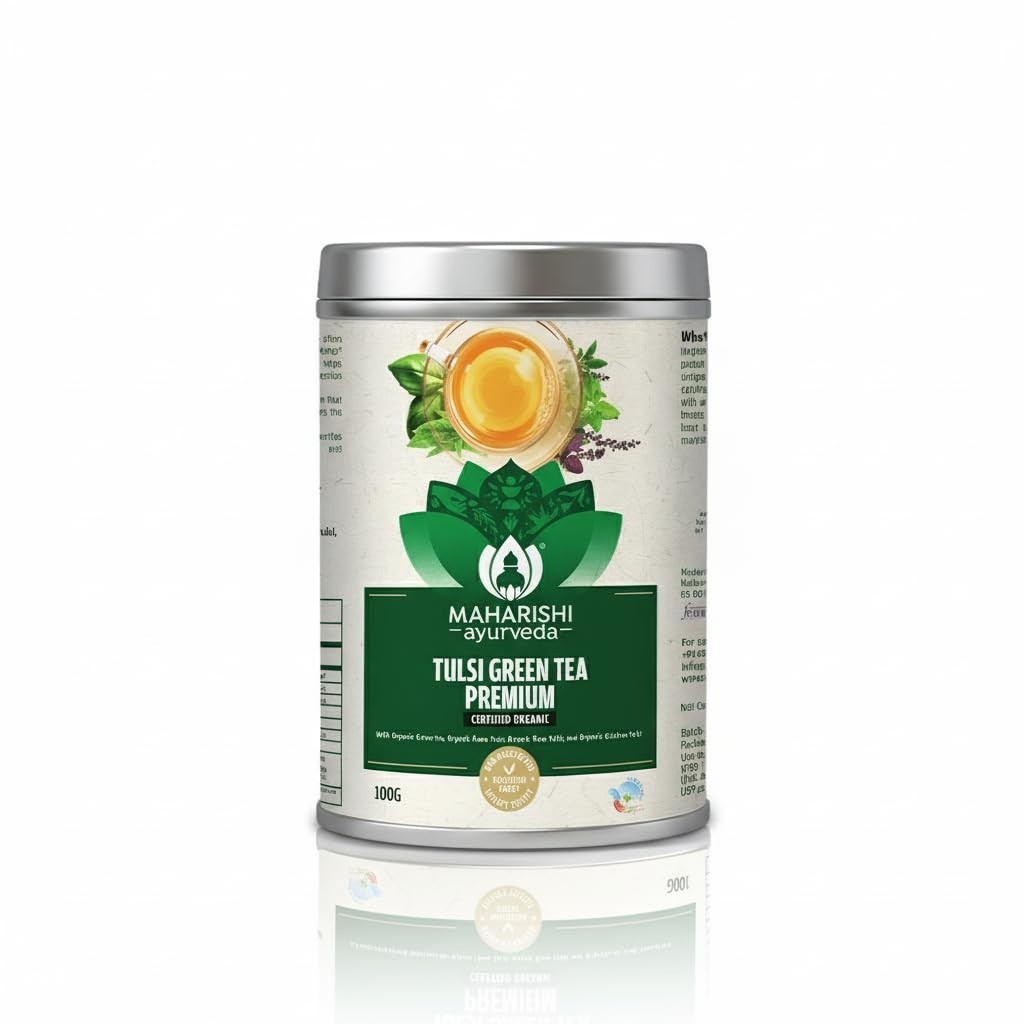 Maharishi Ayurveda Organic Certified Tulsi Green Tea Premium – 100g