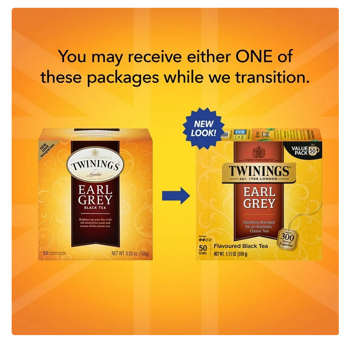 Twinings Earl Grey Citrus and Bergamot Black Tea Bags, 50 Count Box