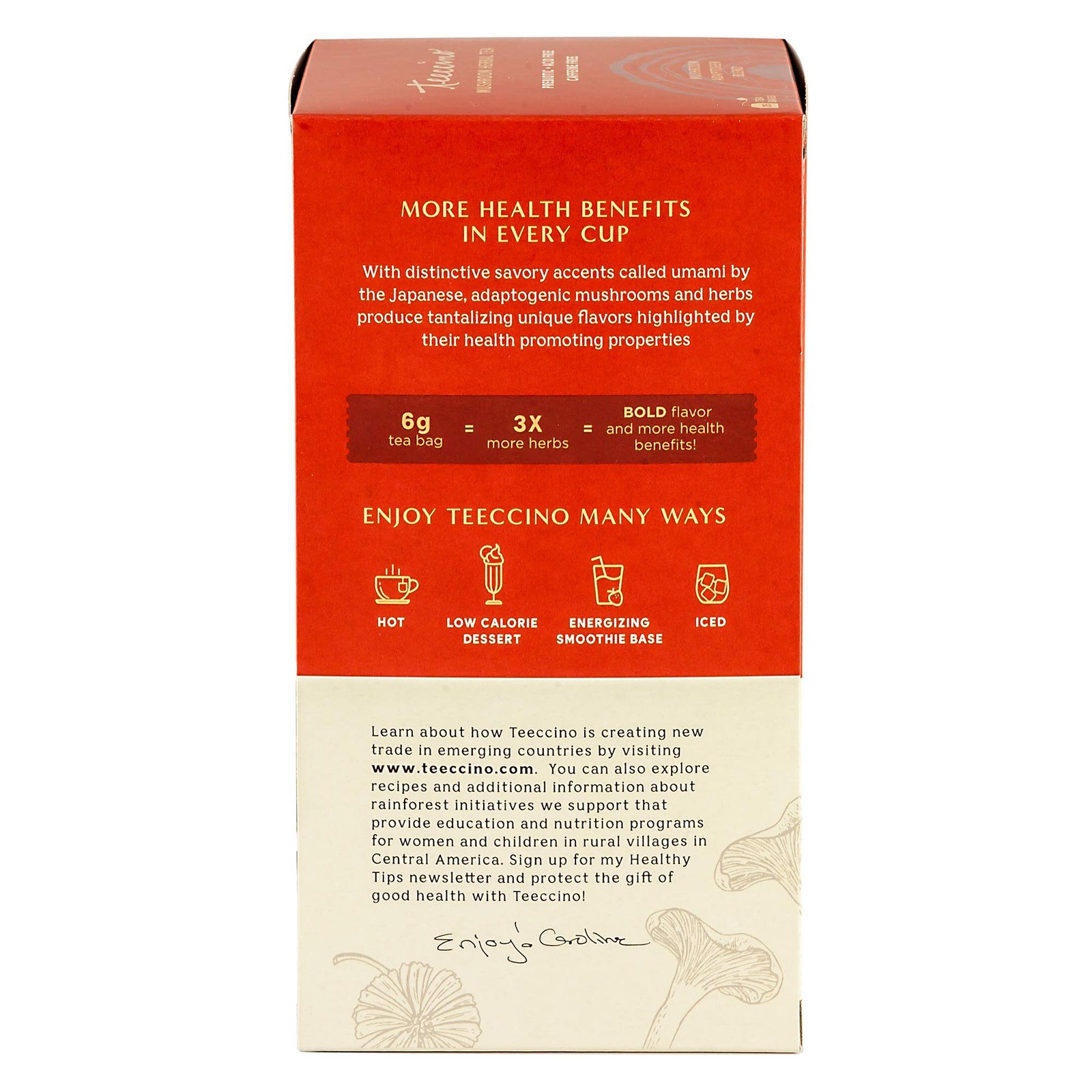 Teeccino Reishi Eleuthero Tea French Roast Organic Mushroom Adaptogenic Her…