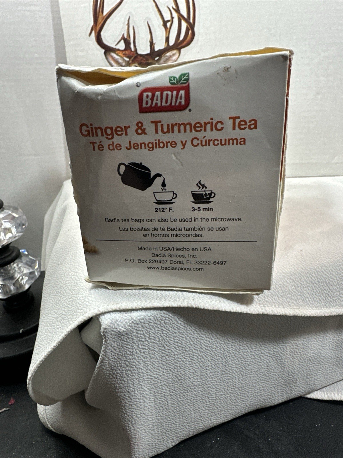 Badia Ginger & Turmeric Tea 25 bags 2g each No caffeine Exp.01/27 FREE SHIPPING