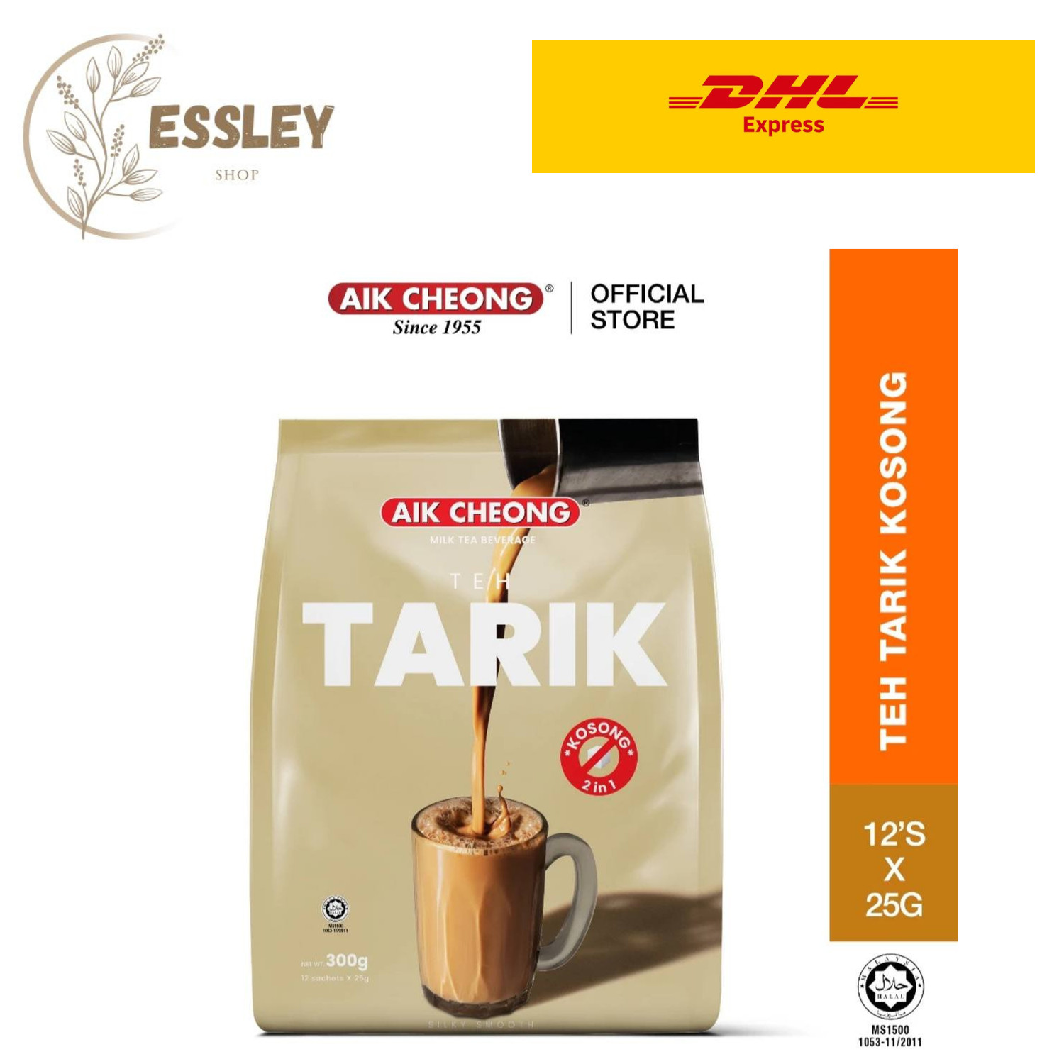 Aik Cheong 2 In 1 Teh Tarik Kosong No Sugar Added (25gm x 12)