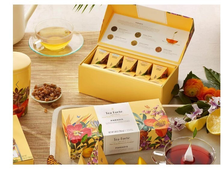 TEA FORTE, “Paradis” Tea Tasting Assortment Presentation Box of 20 Tea Infusers