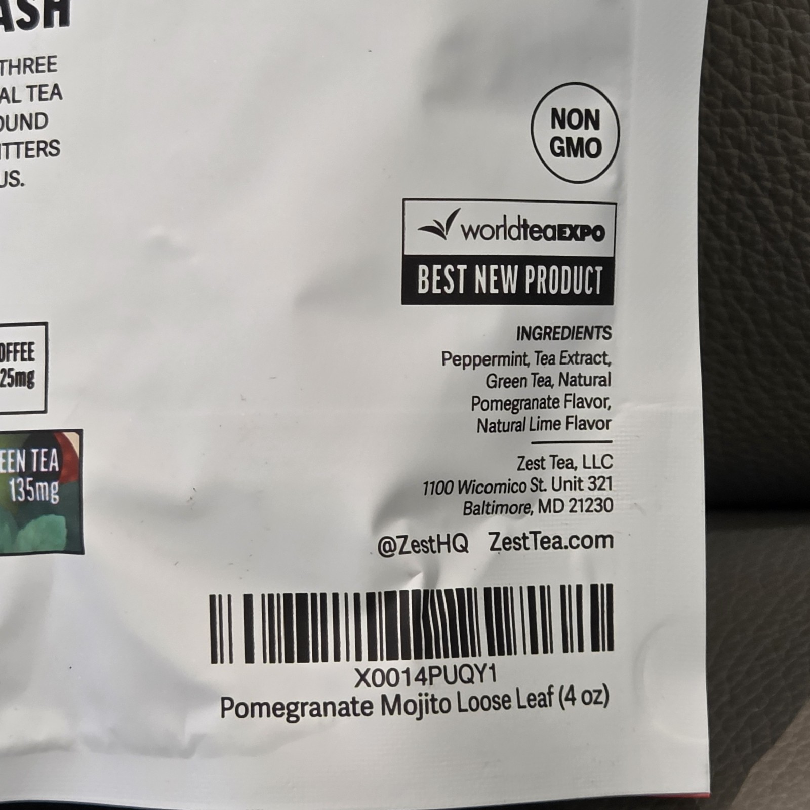 Zest Energy Green Tea Lot 2 Pomegranate Mojito Premium Loose Leaf Exp 10/15/2027