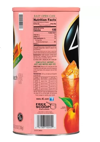 4C Peach Iced Tea Mix 82.6 oz