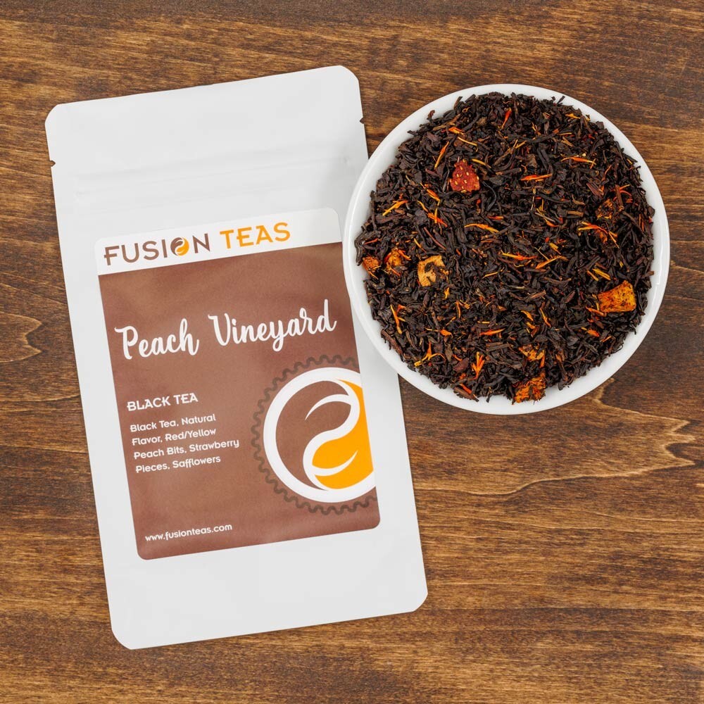 Peach Strawberry Black Tea (Peach Vineyard) – Loose Leaf Blend – Fusion Teas