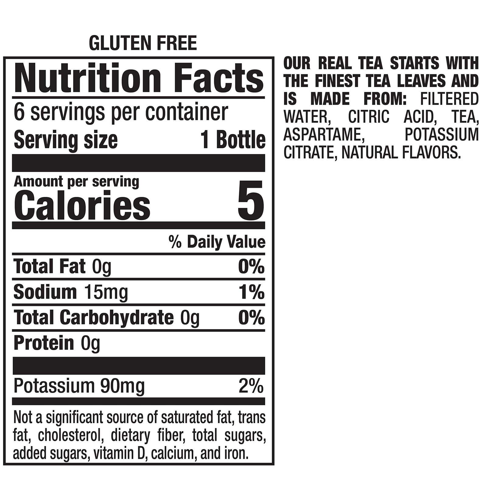 Snapple Diet Lemon Tea, 16 fl oz recycled plastic bottle, 6 pack