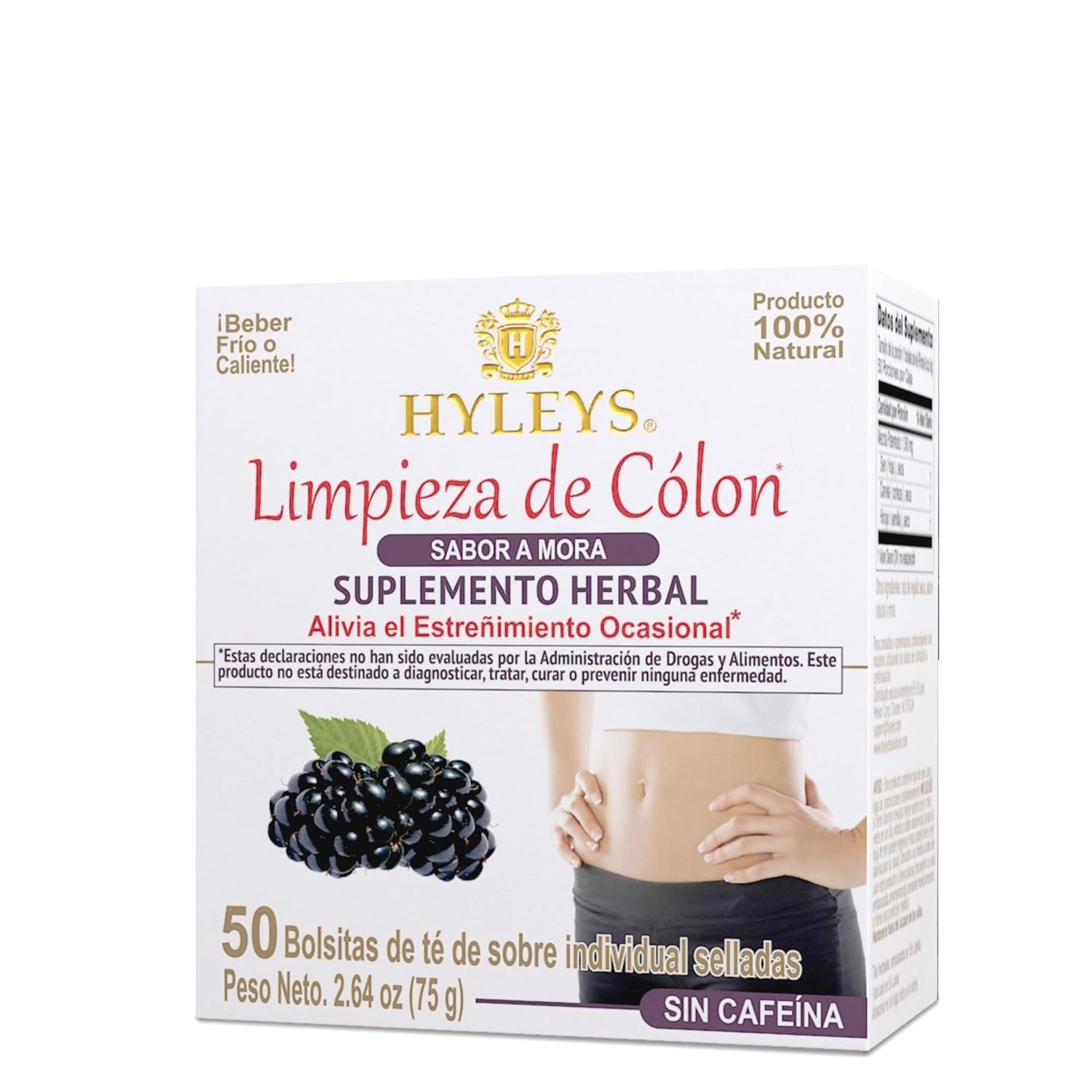 Hyleys Colon Cleanse Tea Blackberry Flavor – 50 Tea Bags (1 Pack)