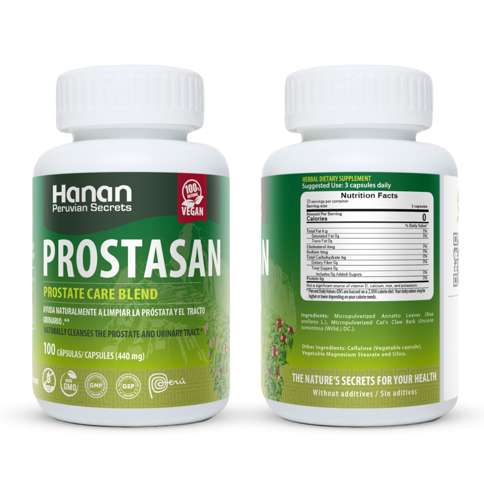 Hanan Prostasan Prostate Care Blend | 100 Capsules | Naturally Aids in Cleansing
