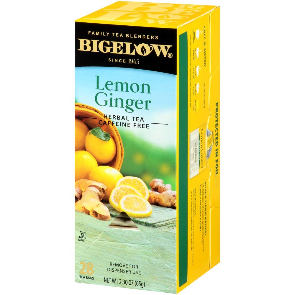 Bigelow Lemon Ginger Herbal Tea Bags 28Count Box Pack of 1 Lemon Ginger Tea B…