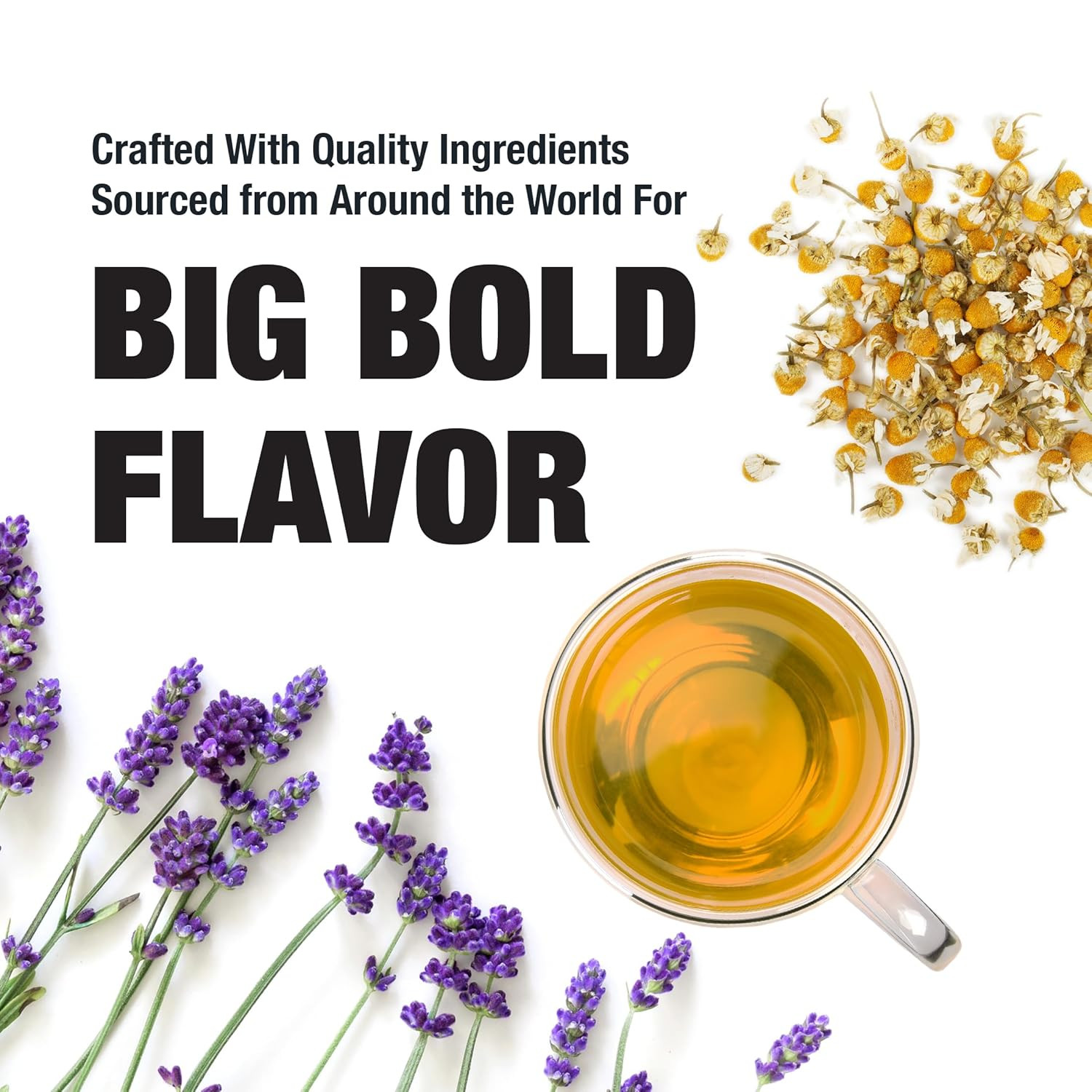 – Lavender Chamomile Herbal Tea, Loose Leaf, Calming Blend with Chamomile and La