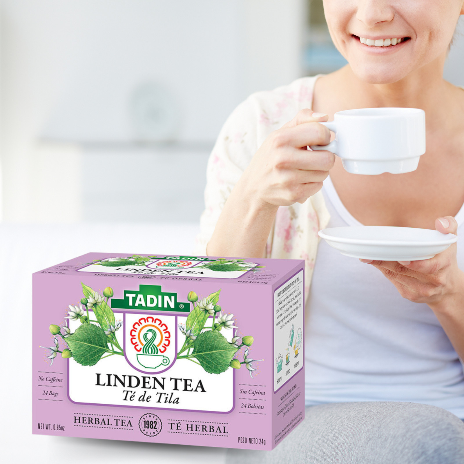 Tadin Herbal Linden Tea. Relaxation Aid. Helps against Colds. 24 Bags. 0.85 oz
