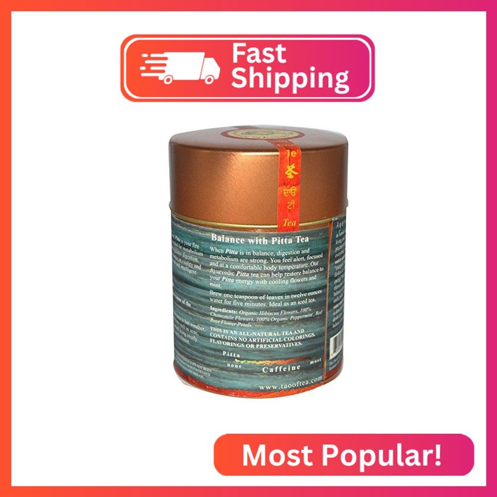 The Tao of Tea, Ayurvedic Tea, Pitta, Certified Organic, Hibiscus , 2 Ounce Tin