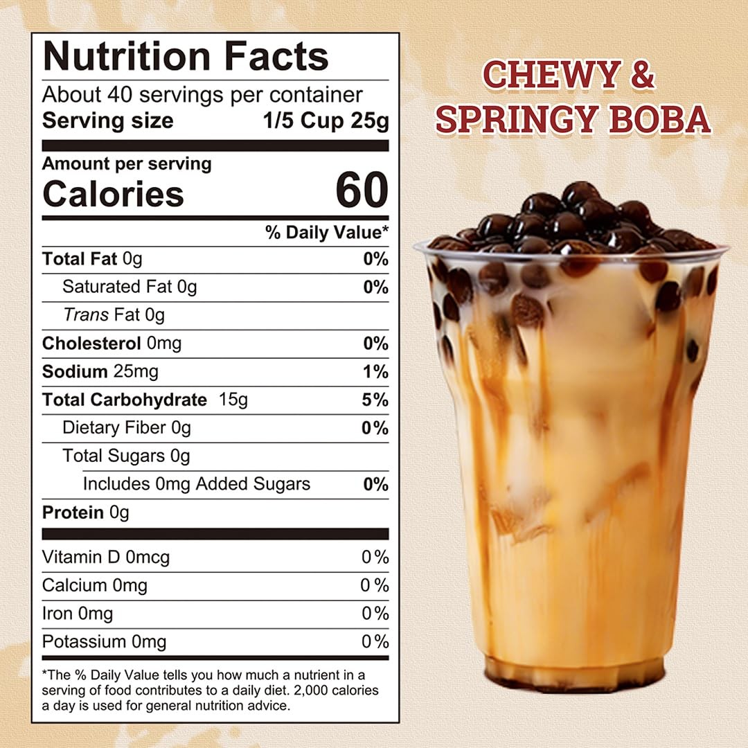 52USA Boba Tapioca Pearls 2.2LB, Fresh Bubble Tea Pearl, Quick Cook Black Ple…