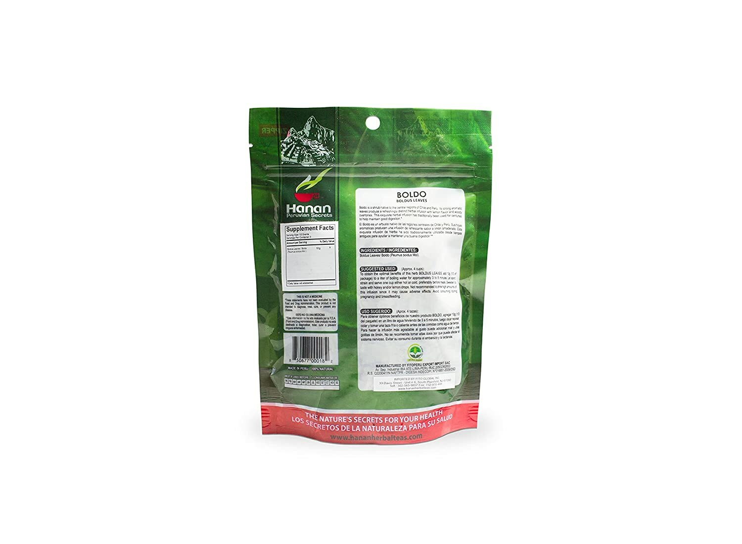 Hanan Peruvian Secrets Boldo Herbal Tea | 100% Natural Boldus | 1.06oz / 30g | N