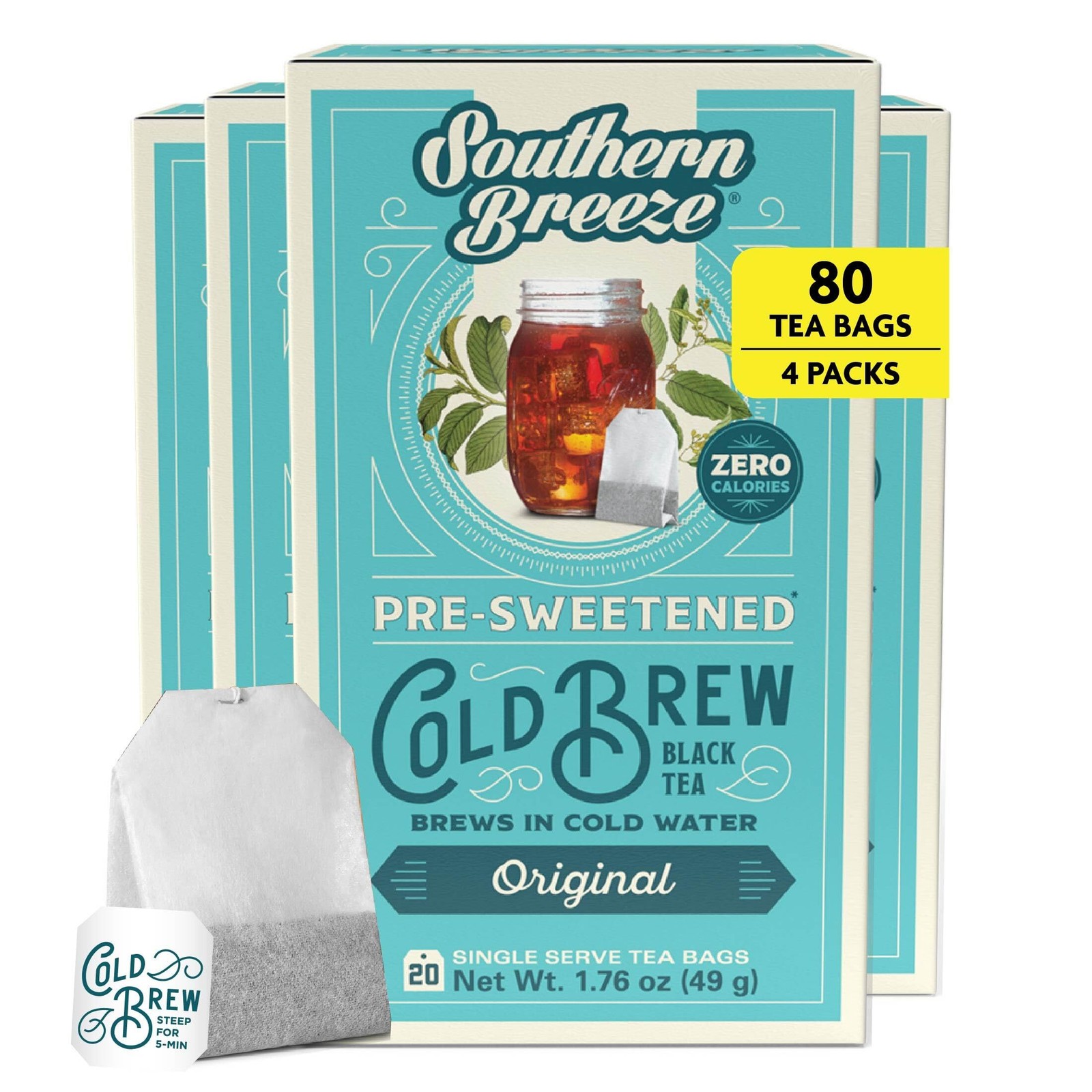 Cold Brew Sweet Tea Original Iced Tea with Black Tea and Zero Carbs Zero Suga…