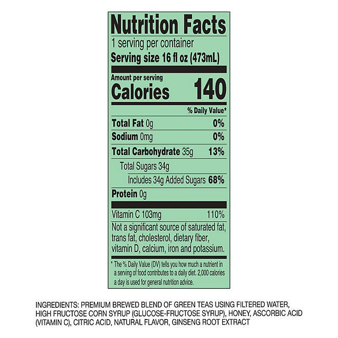 Arizona Green Tea with Ginseng and Honey 16 Oz., 24 Pk.