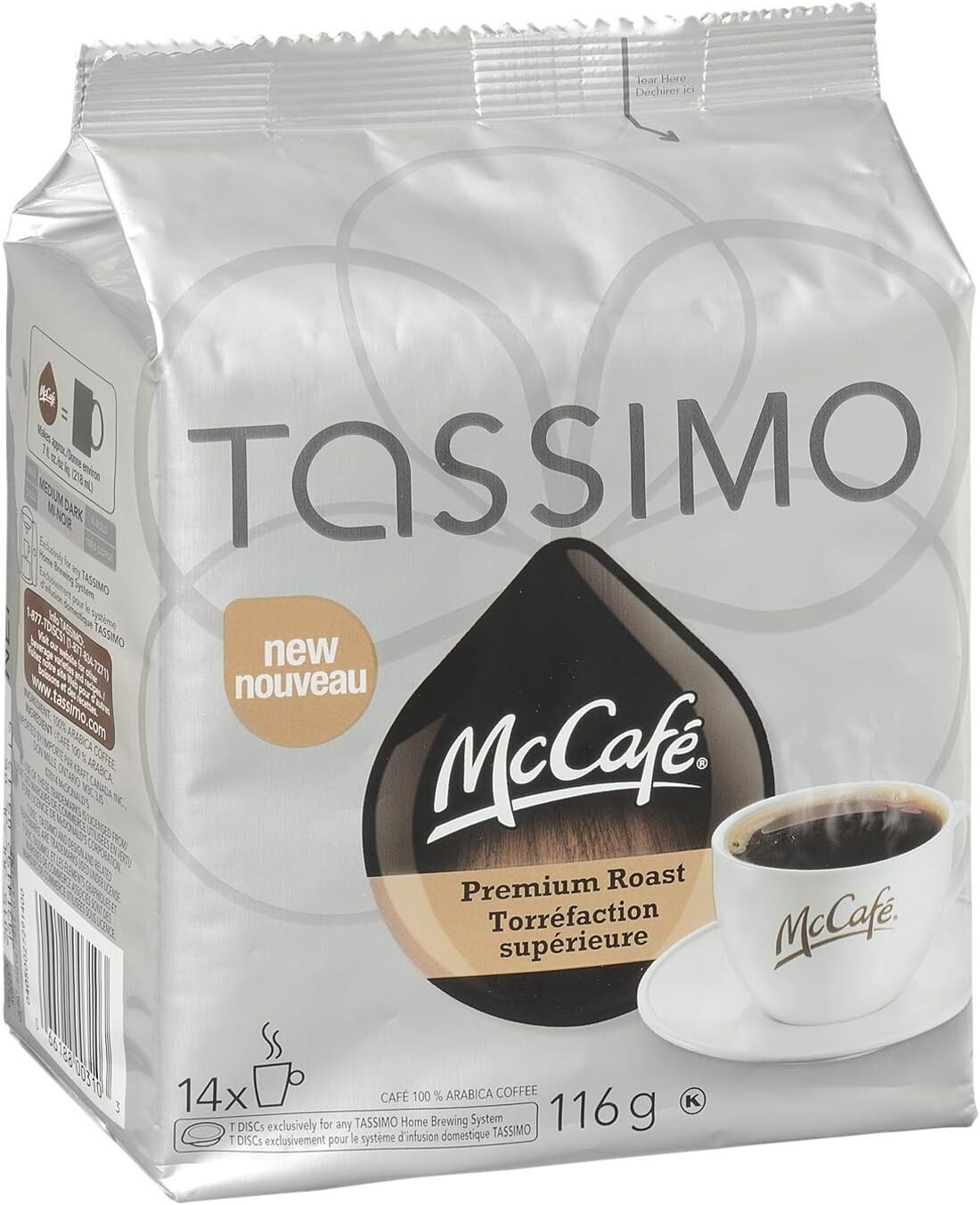 Tassimo McCafé Premium Roast Coffee Single Serve T-Discs, 116g – Fresh Stock