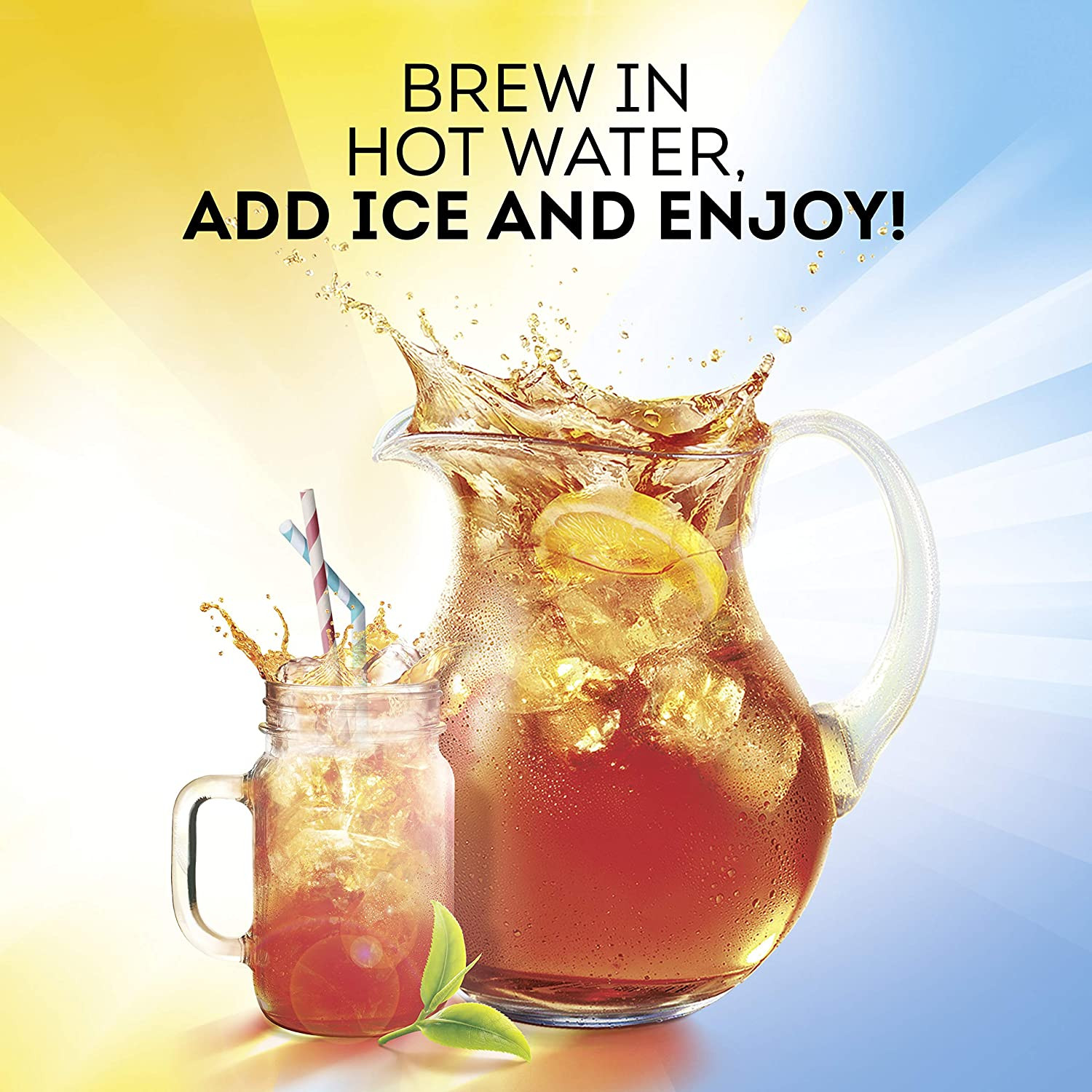 Family-Sized Black Iced Tea Bags, Southern Sweet Tea 22 Ct (Pack of 6)