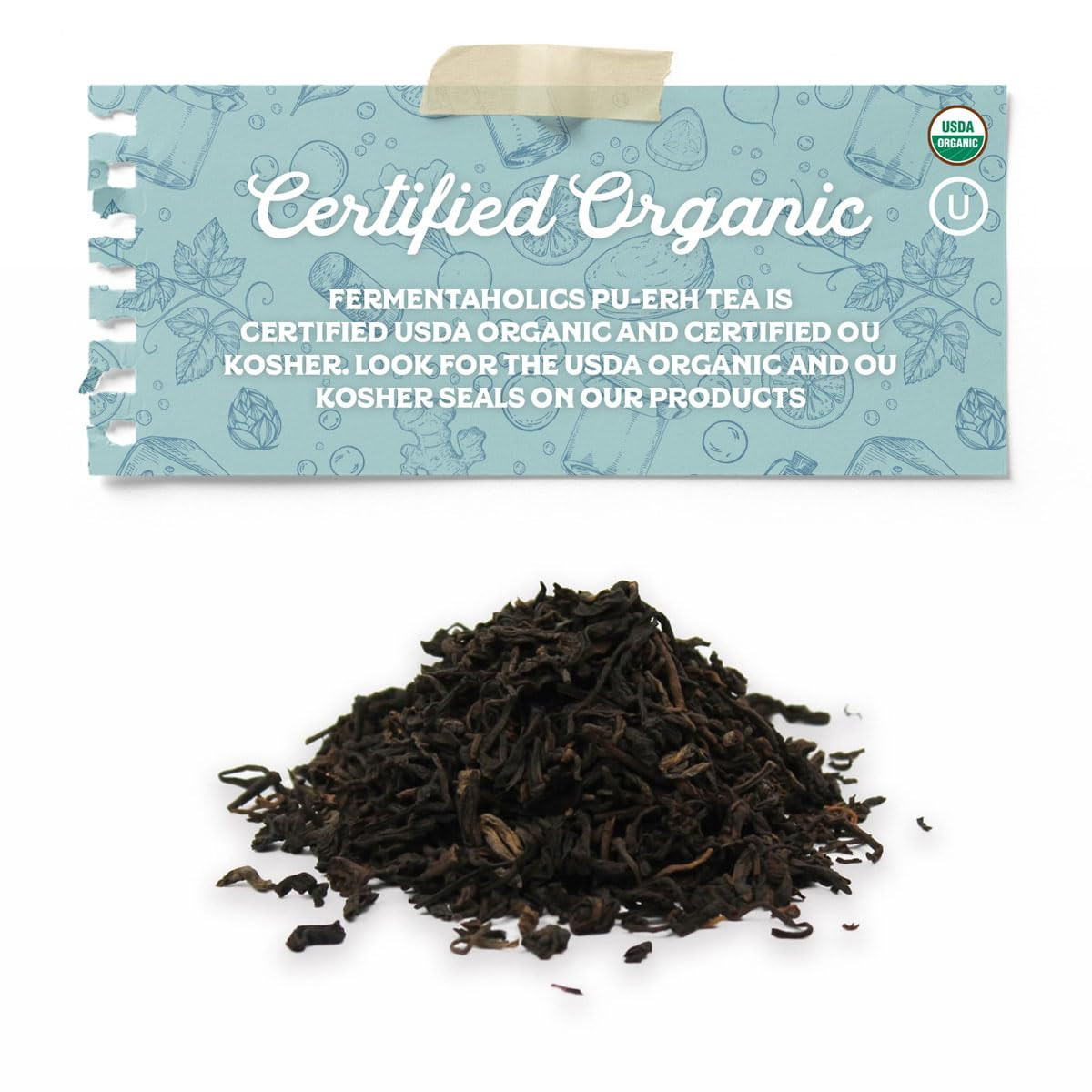 Fermentaholics Organic Cooked (Shou) Pu-Erh Tea Leaves – 4 Oz – USDA Organic & O