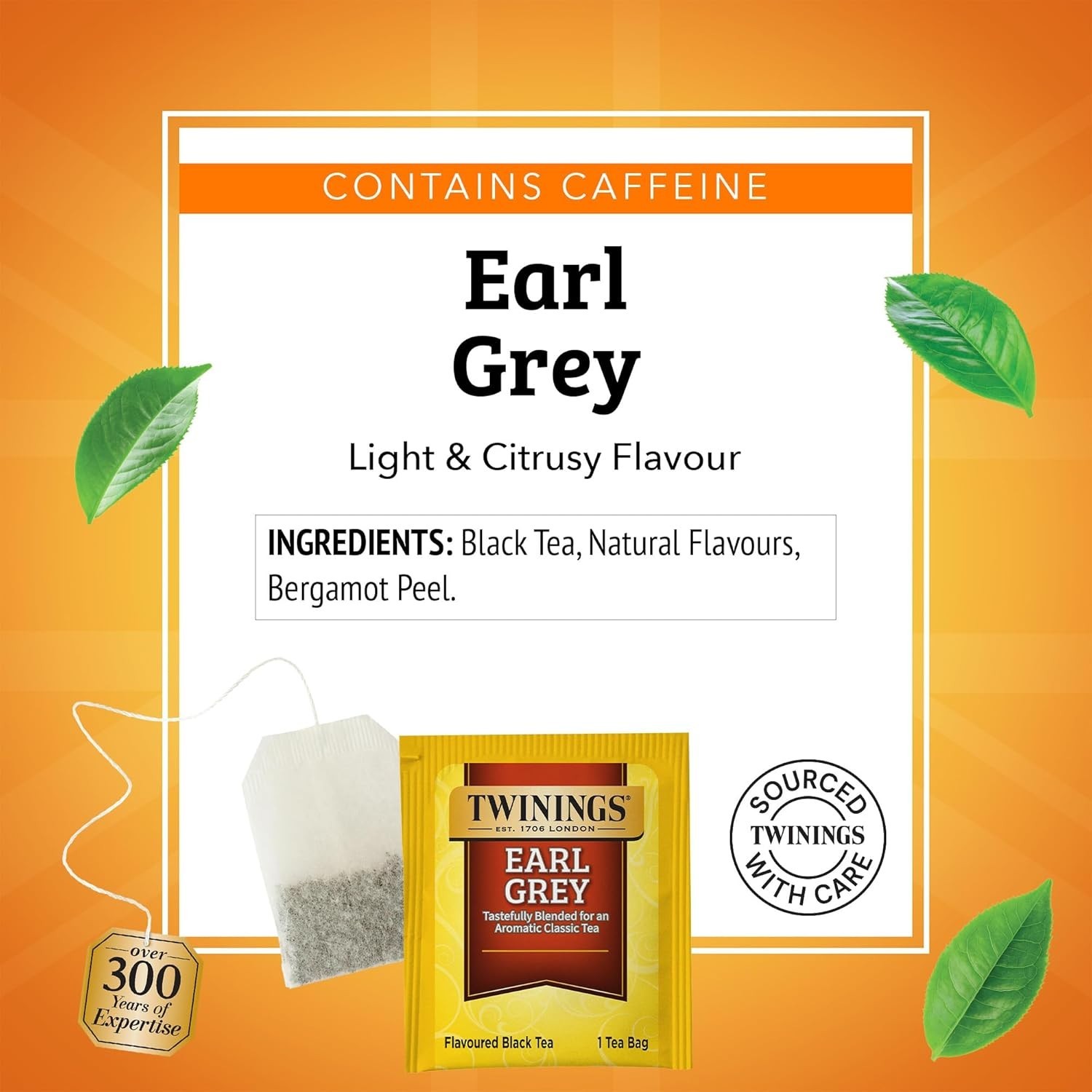 Elegant Earl Grey Black Tea – 50 Count Packs of 6, Infused with Bergamot Flavor
