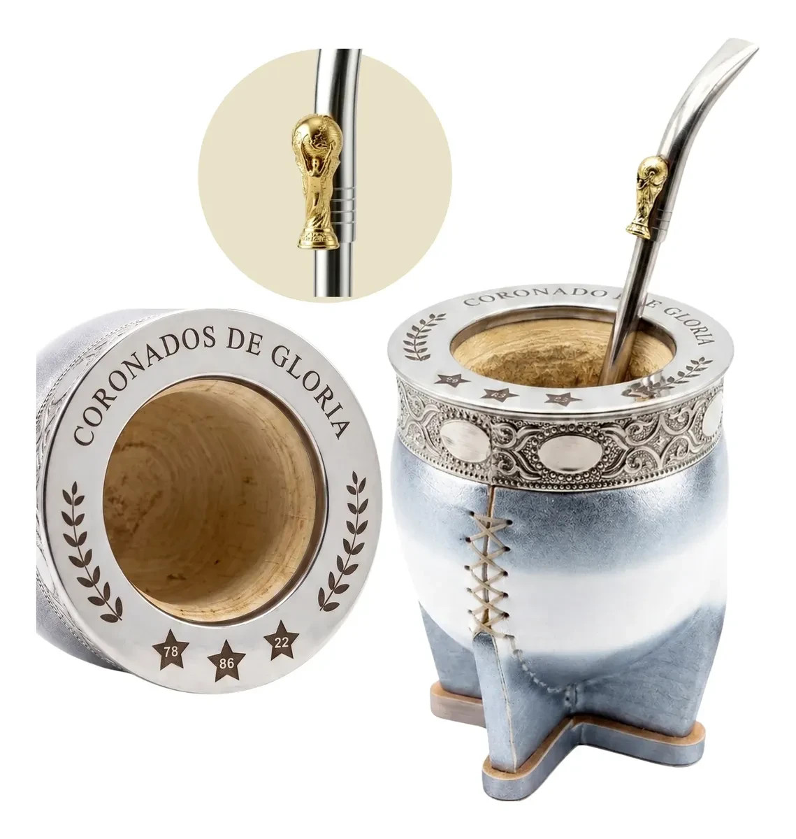 Mate Imperial Argentina Coronados De Gloria Bombilla Mundial
