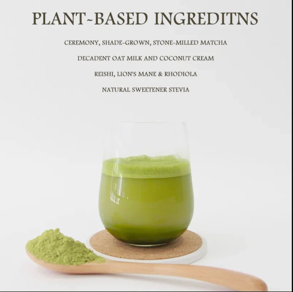 Nourishment Rituals Matcha Latte Powder – Green Tea with Adaptogens for Energ…
