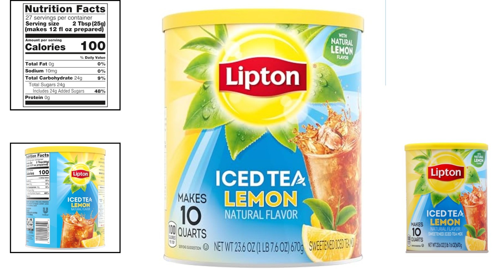 Luxurious Lemon Iced Tea Mix – Sweetened Powder, Makes 10 Quarts of Refreshment