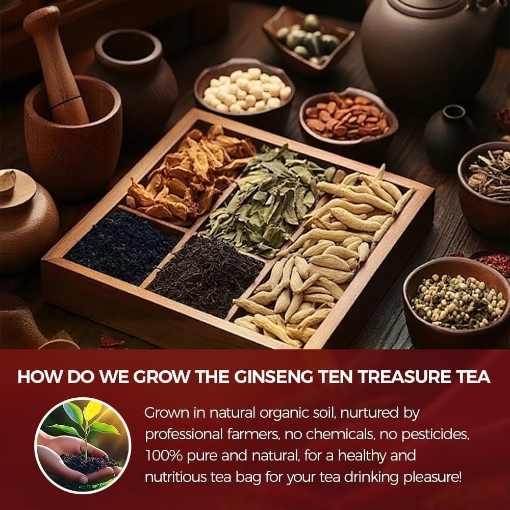 30 Count Premium Ginseng Five Treasures Kidney Tea Bags ten treasure Herbal …