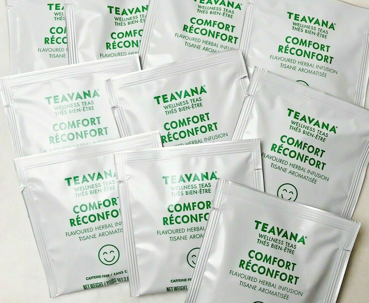 🍊😊 RARE NEW 10 COMFORT WELLNESS TEAVANA SACHETS LOOSE LEAF TEA BAGS 2021 🍊☀️