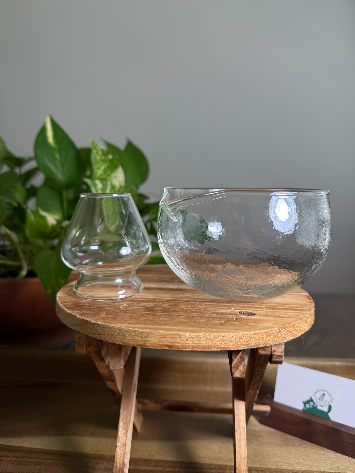 US SELLER – Glass Matcha Set | Chawan Matcha Bowl and Whisk Holder