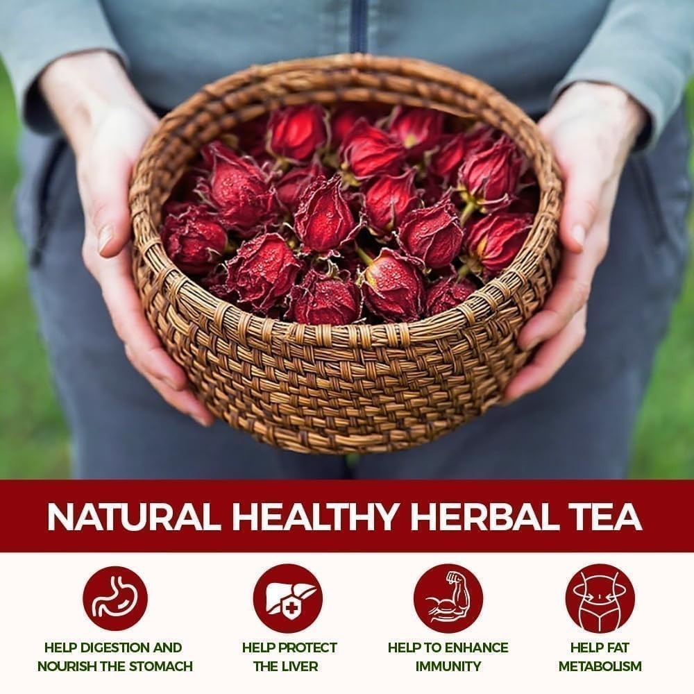 Premium 80 Hibiscus Flowers Tea Bags, 100% Natural, Handmade & Pure from Hibi
