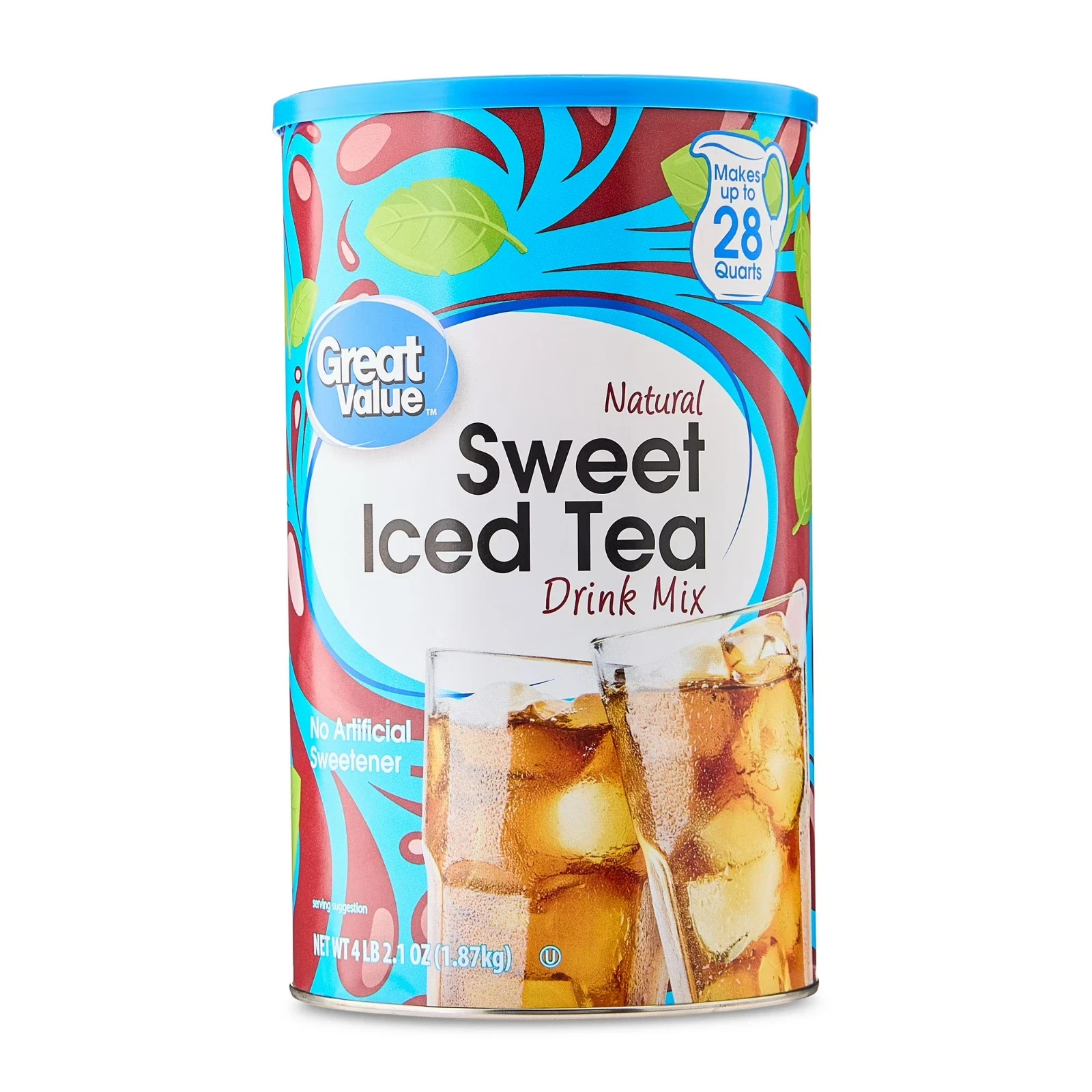 Great Value Sweet Iced Tea Drink Mix, 66.1 oz Container..