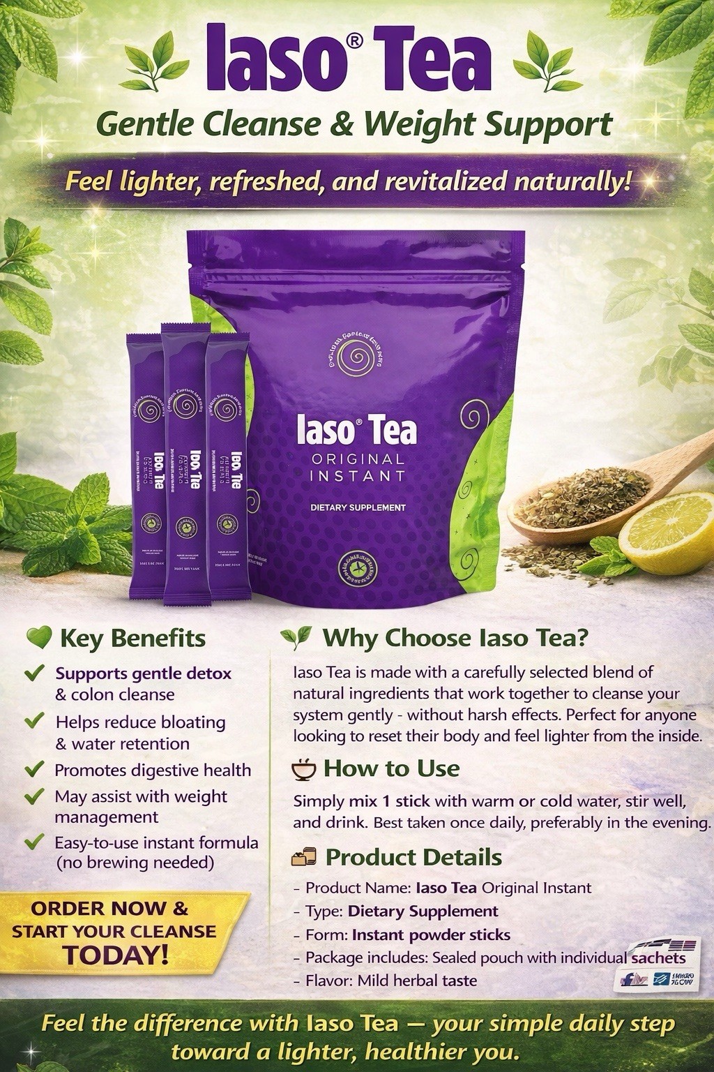 Total Life Changes Iaso Tea Original Instant Tea & Infusion Dietary Supplement