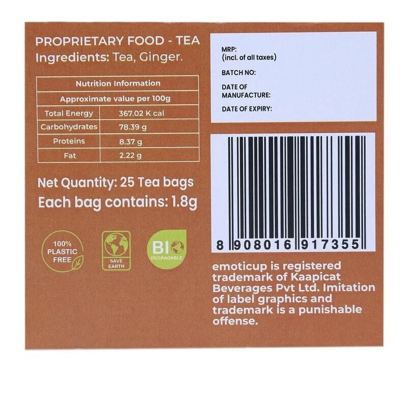 EMOTICUP Ginger Tea 90G Free Shipping World Wide