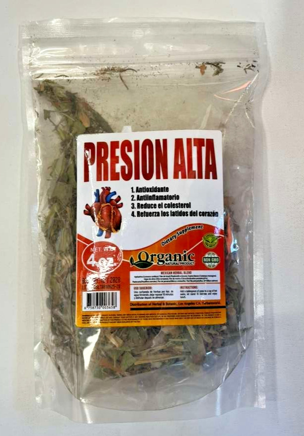 Presión Alta Herbal Blend 4oz -Organic Mexican Herbal Tea / Té Natural Hierbas