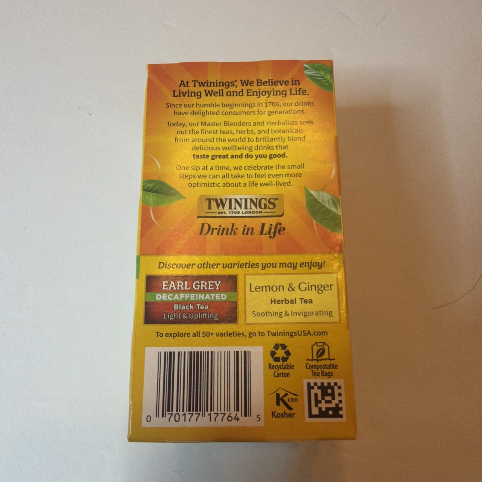 Black Tea Decaffeinated Lady Grey 20 Bags (Case of 6) 7/31/28