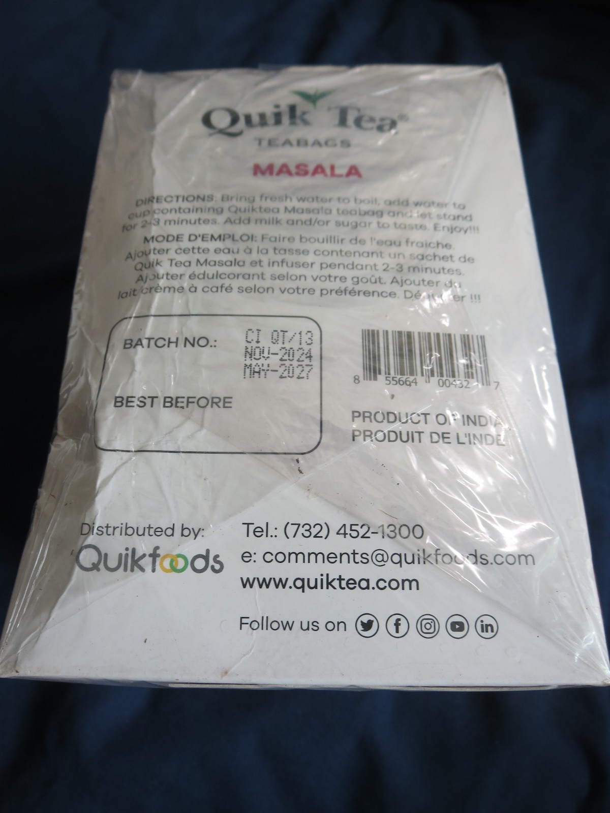 SEALED BOX Quick Tea All Natural Tea Masala Tea bags 1 Pack 72 Bags