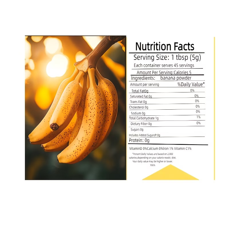 Natural Banana Powder Sugar-Free Additive Free Gluten Free No Artificial Flavors