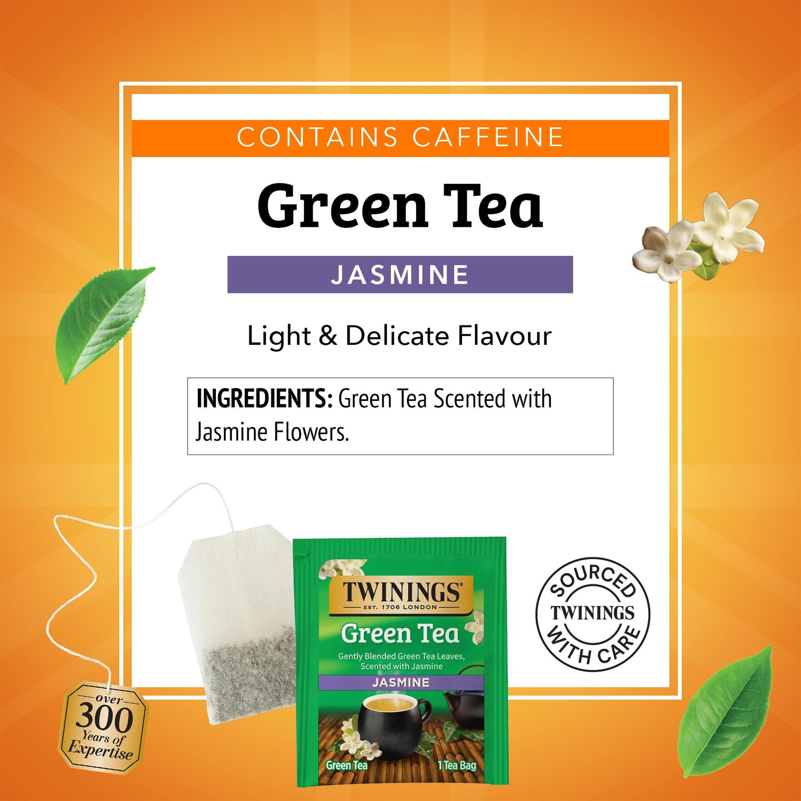 Twinings Green Tea with Jasmine Individually Wrapped 100 Count (Pack of 1)