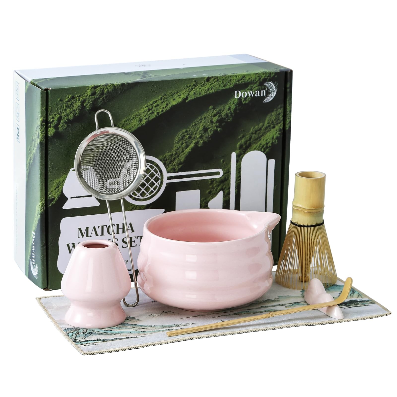 Matcha Whisk Set, 7 Pcs Matcha Set Includes Bowl with Spout, Whisk and Holder…