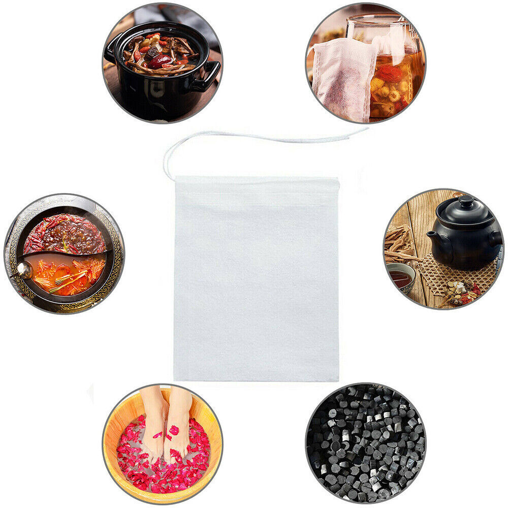 10/3000pcs Tea Bags Empty Non-woven Drawstring Teabag Herb Loose Tea Filter LOT