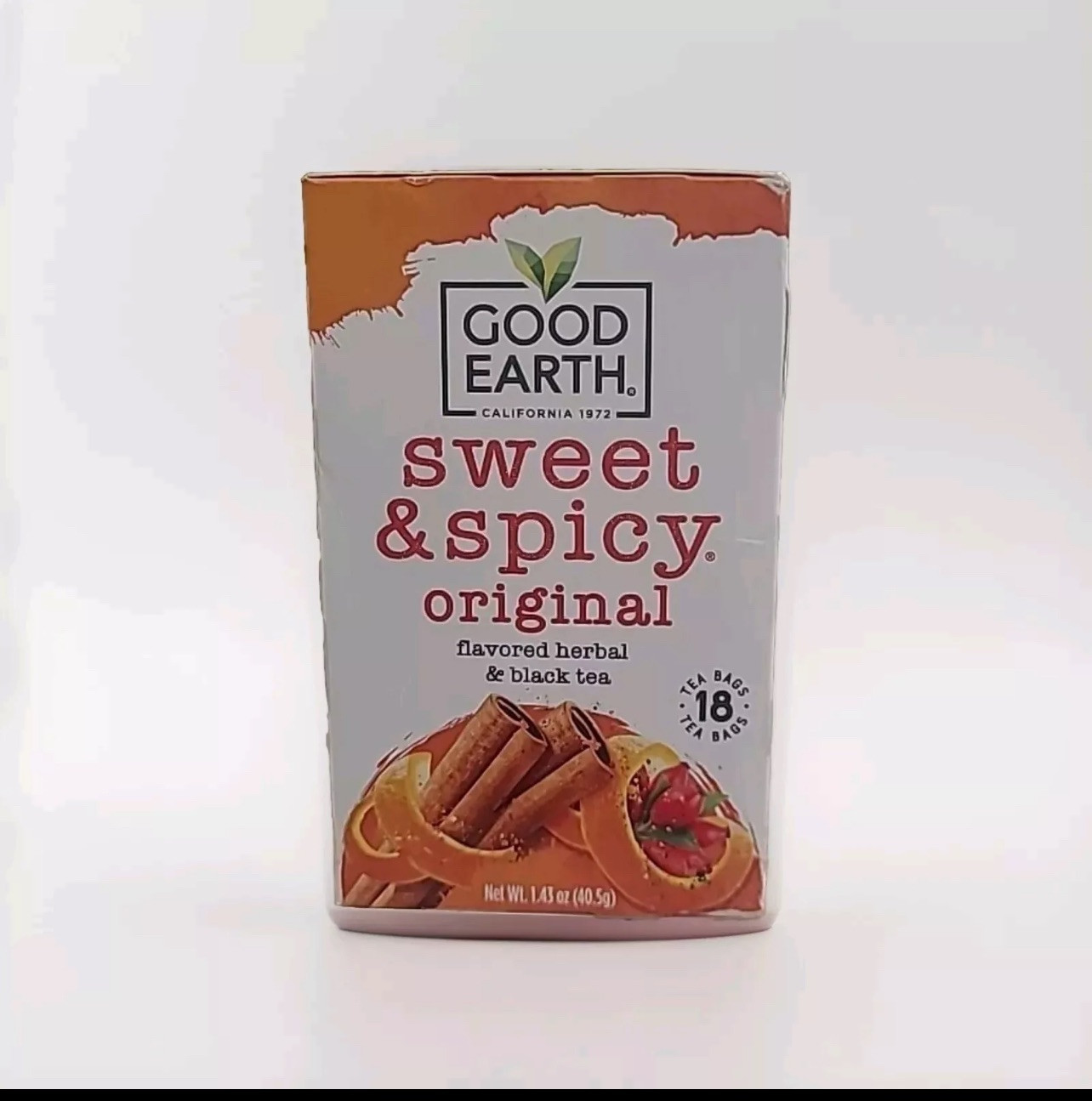 Good Earth Herbal & Black Tea Blend Original Sweet and Spicy -18 Tea Bags 10/25
