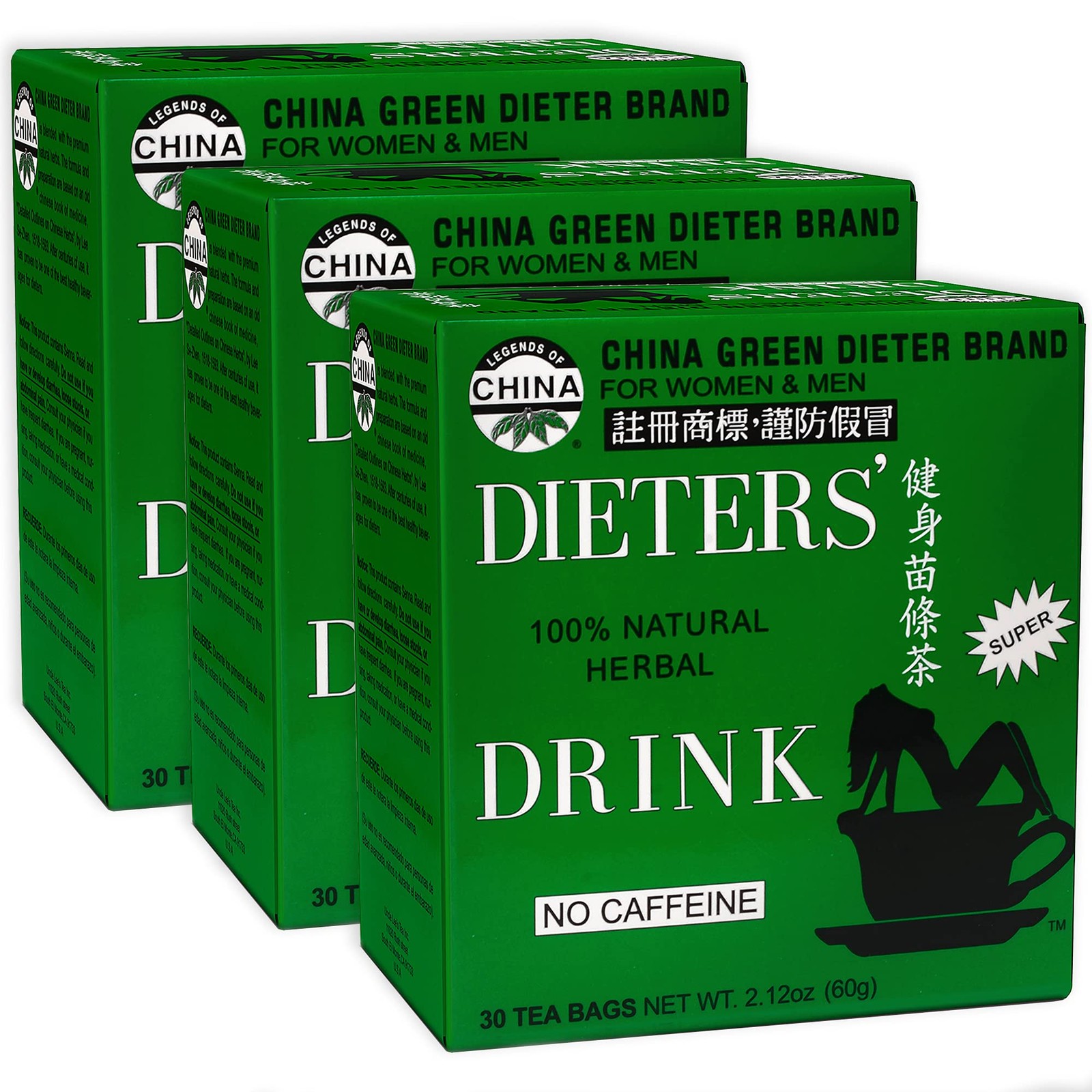 Uncle Lee’s Senna Tea 3-Pack – Green Dieter’s Drink, Caffeine-Free 100% Natur…