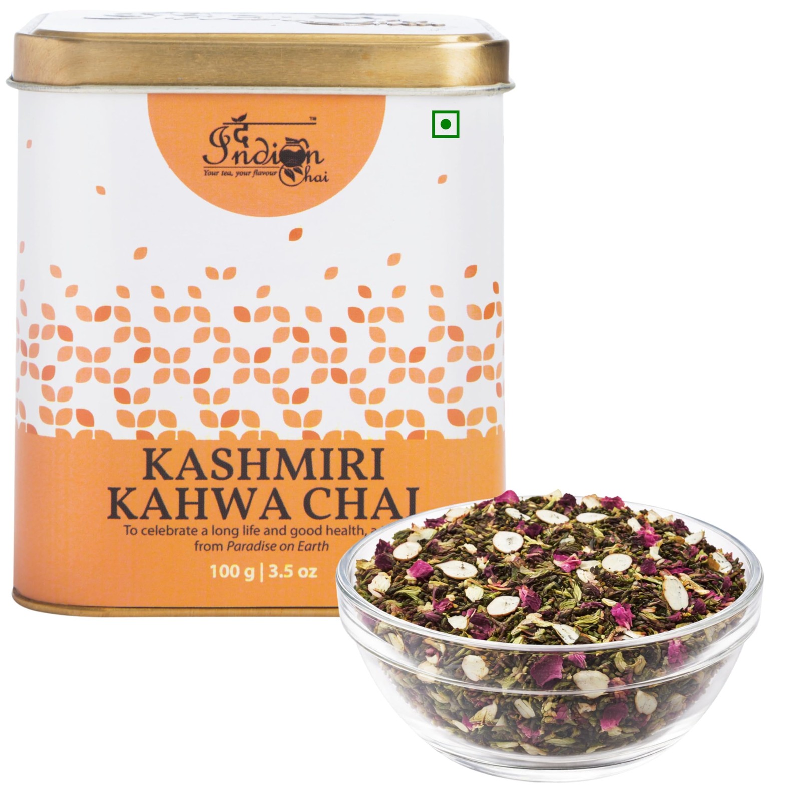The Indian Chai Kashmiri Kahwa 100g | Green Tea with Almonds & Saffron