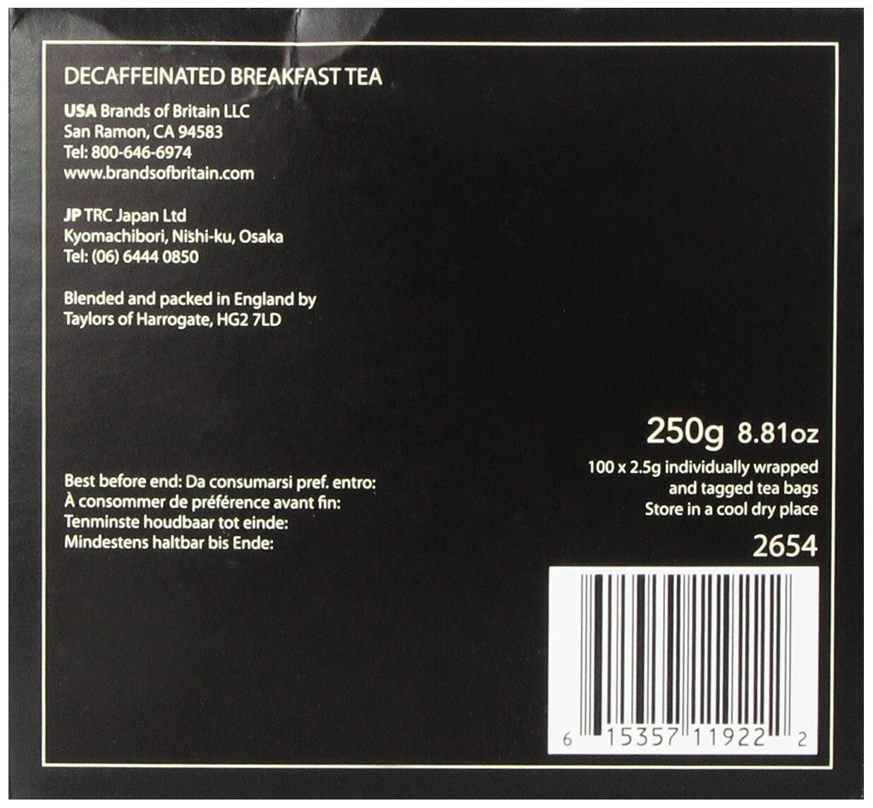 Natural Decaffeinated Black Tea from Kenya – 100 Bags for Anytime Sipping